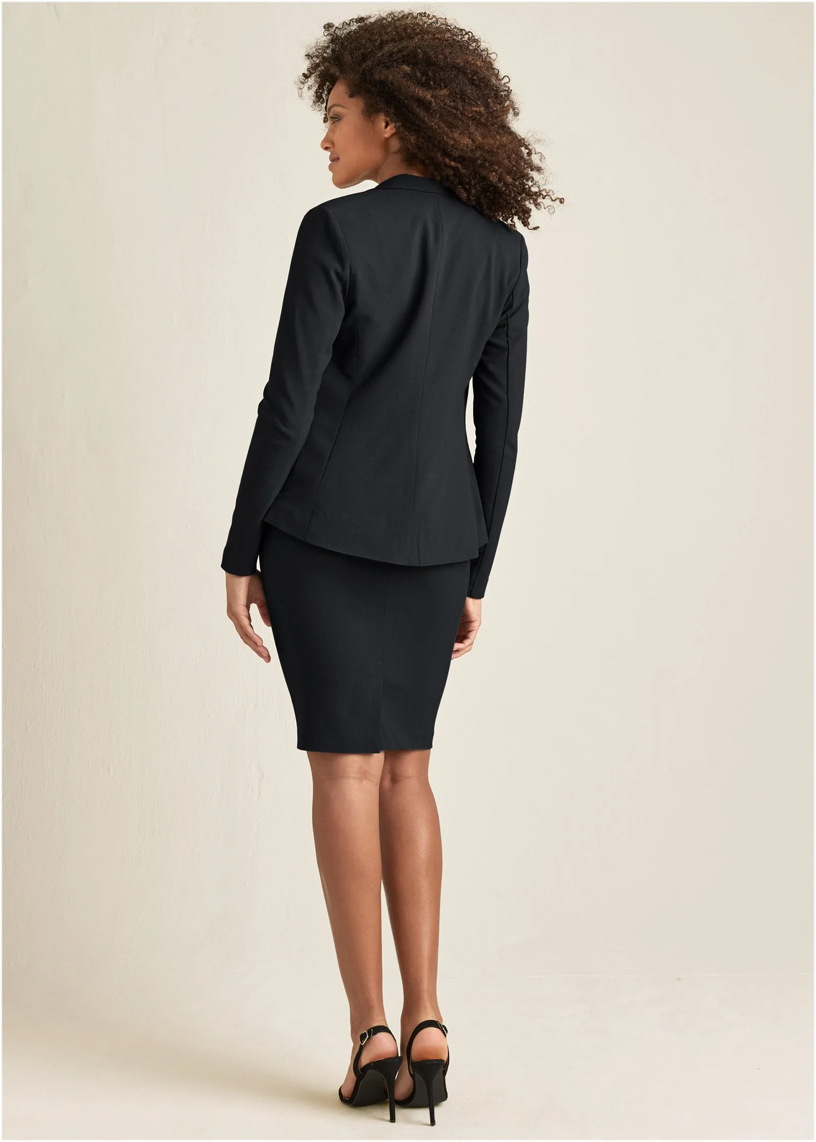 Pencil Skirt Suit Set - Black