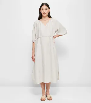 popular  European Linen Raglan Midi Dress