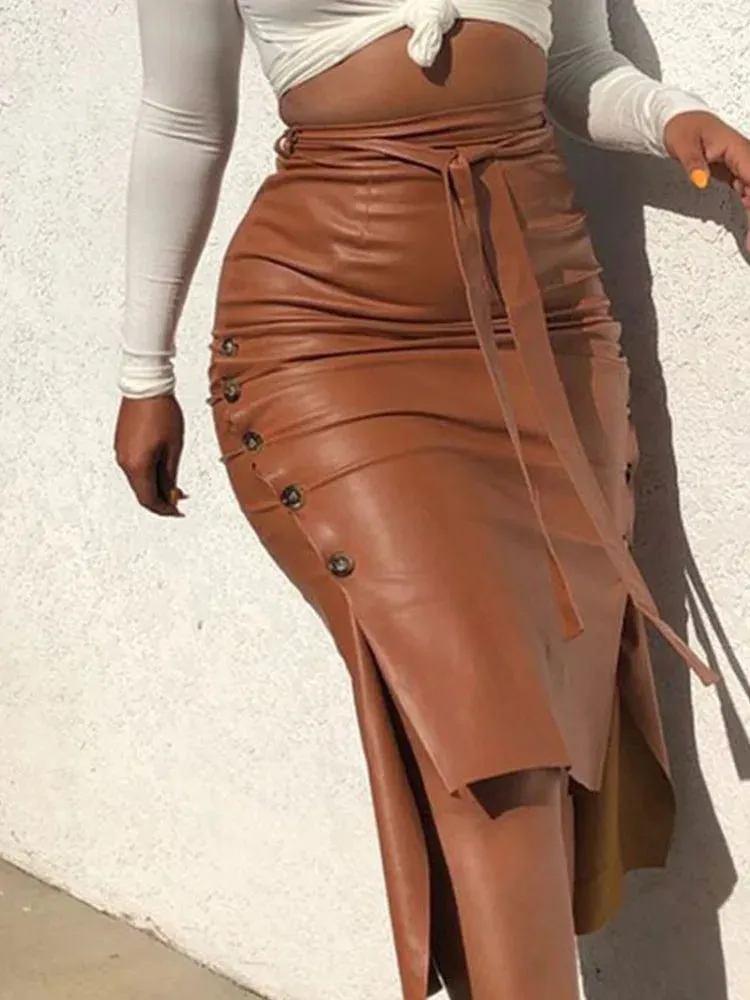 PU Leather Skirt