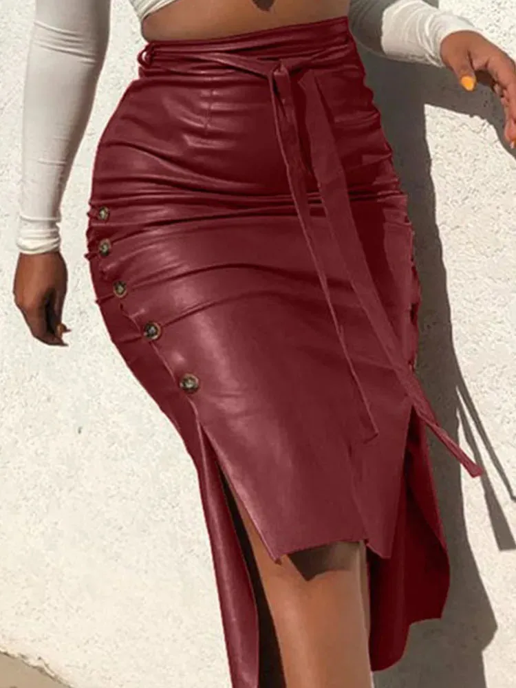 PU Leather Skirt