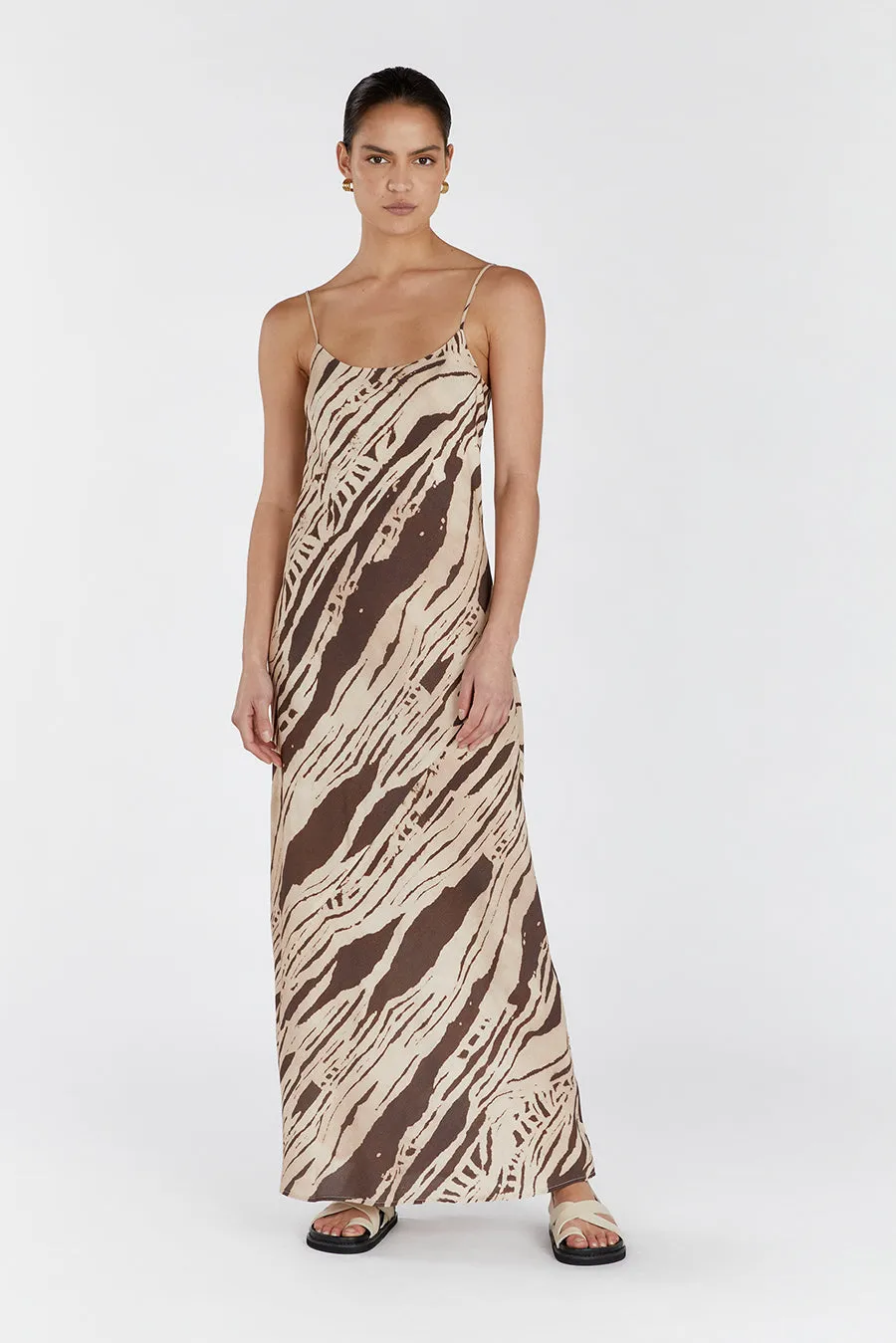 QUINN SCOOP MAXI SLIP DRESS