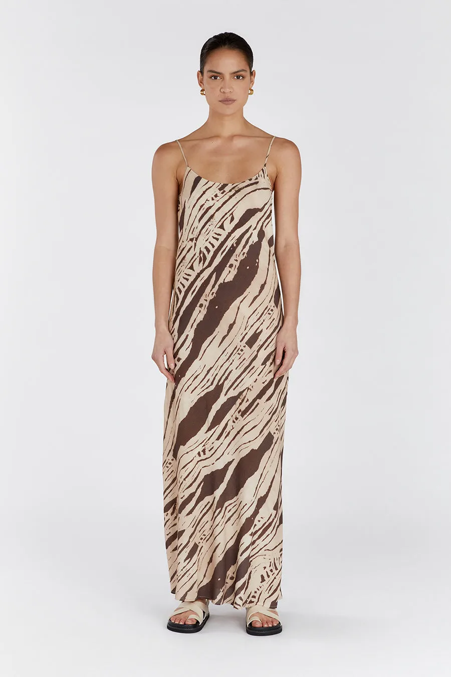 QUINN SCOOP MAXI SLIP DRESS