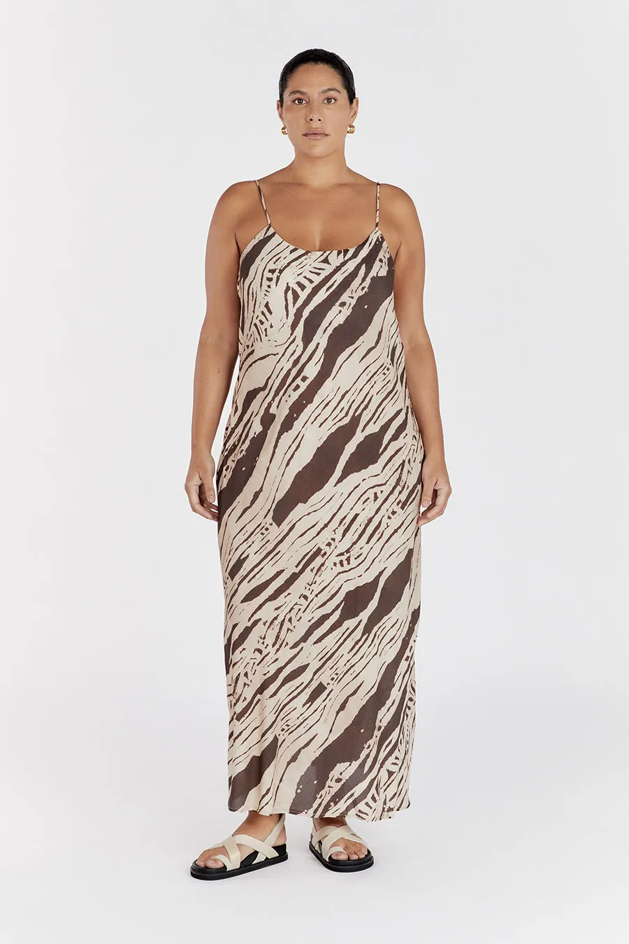 QUINN SCOOP MAXI SLIP DRESS