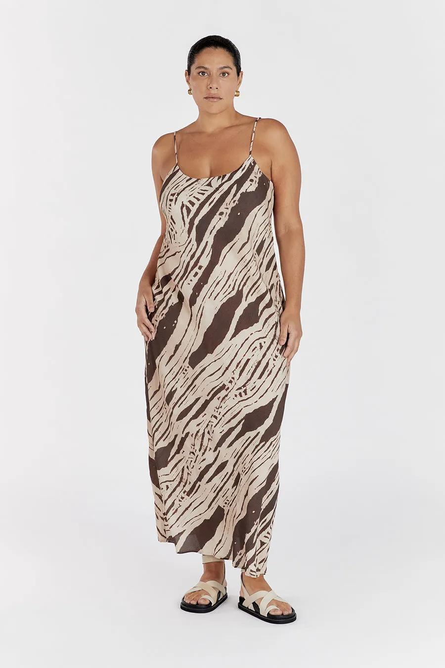 QUINN SCOOP MAXI SLIP DRESS