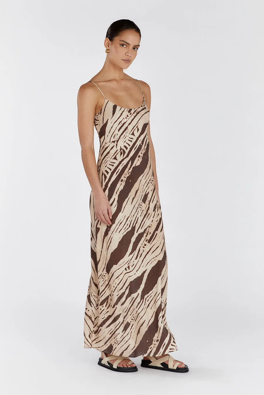 QUINN SCOOP MAXI SLIP DRESS