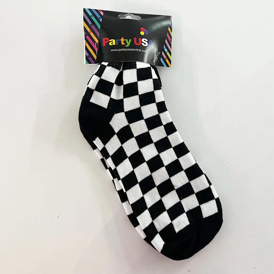 RACING CHECKERED SOCKS BW