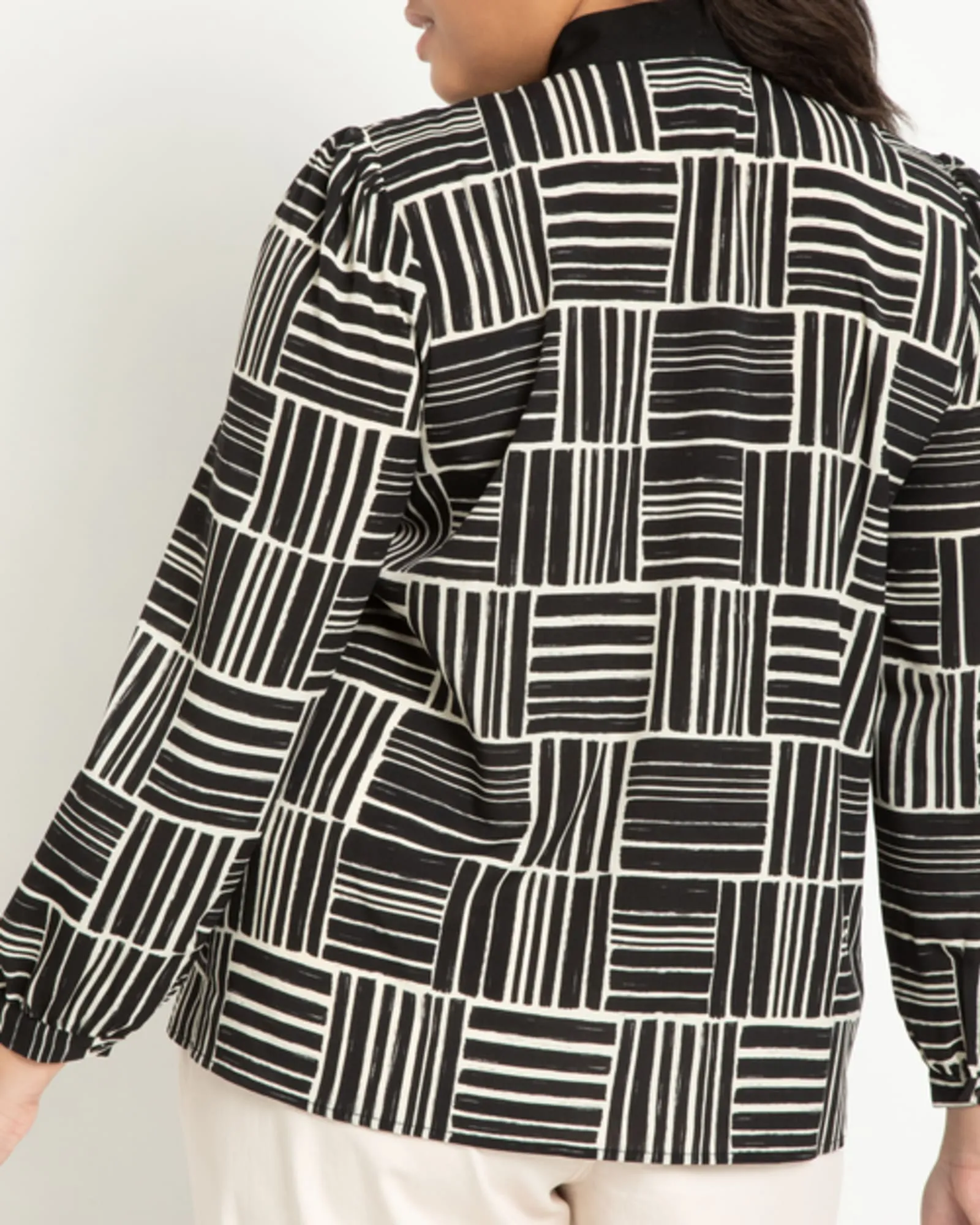 Reina Tie Neck Blouse | Basketweave