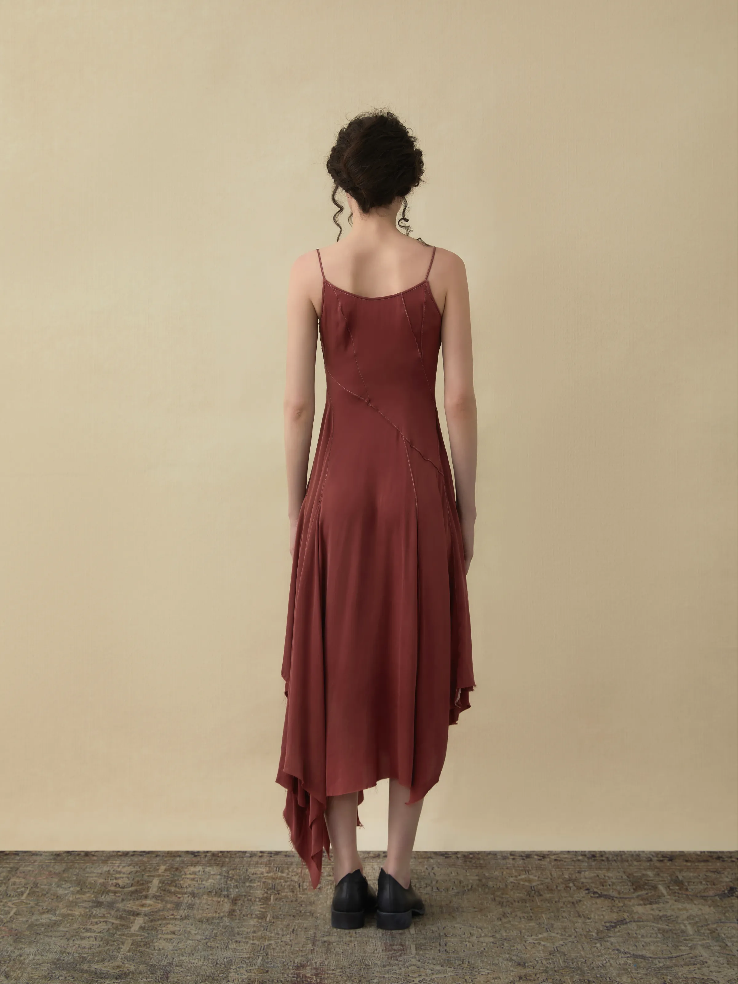 Rouge Slip Dress In Silk