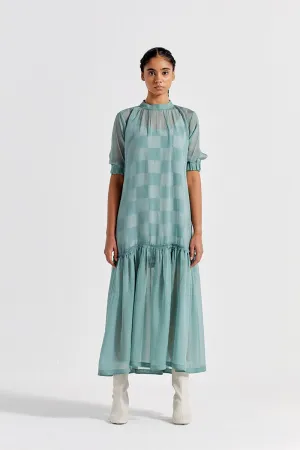 Sheer Bottom Frill Dress - Jade