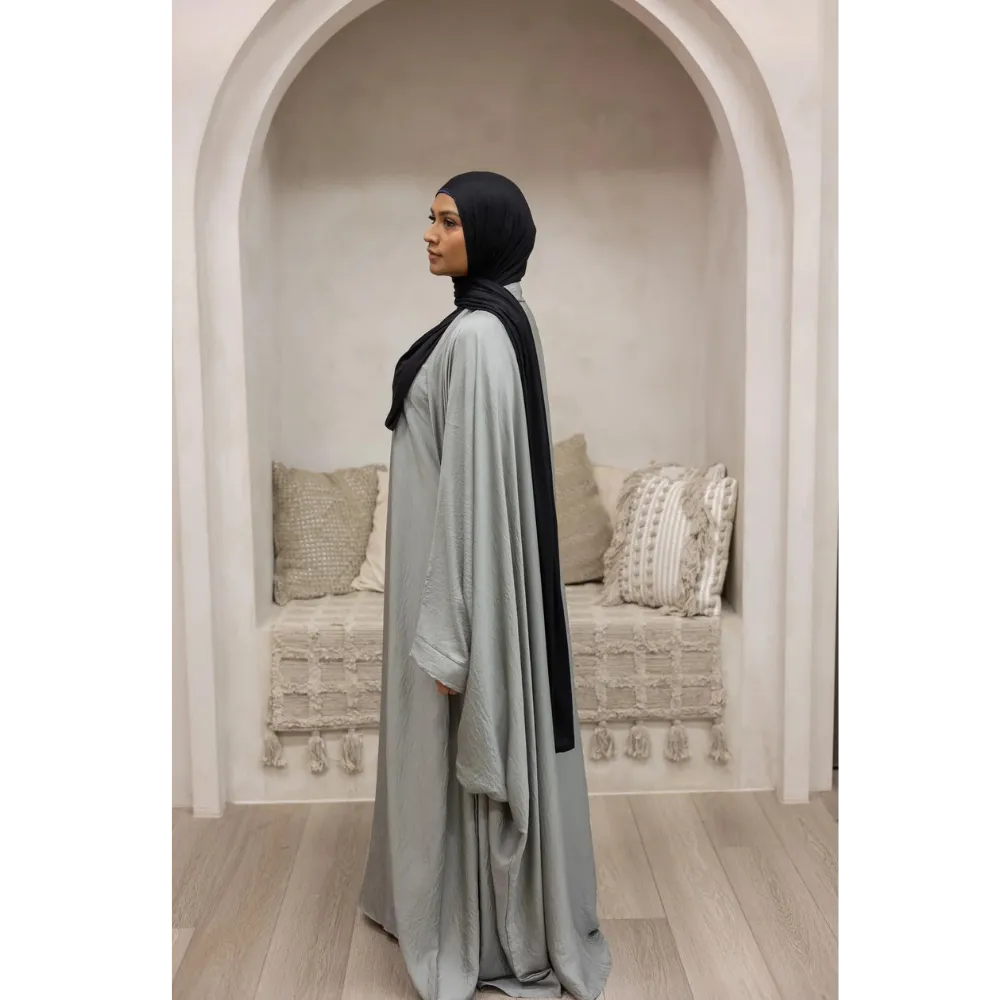 Slip Dress and Loose Fit Abaya (Cloud Grey)