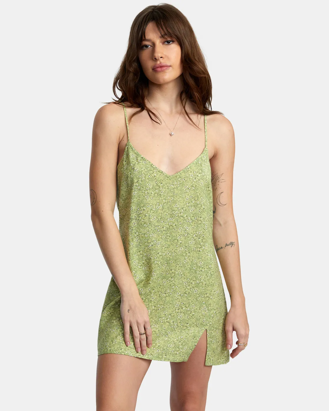 Slip Up Mini Dress - Fern