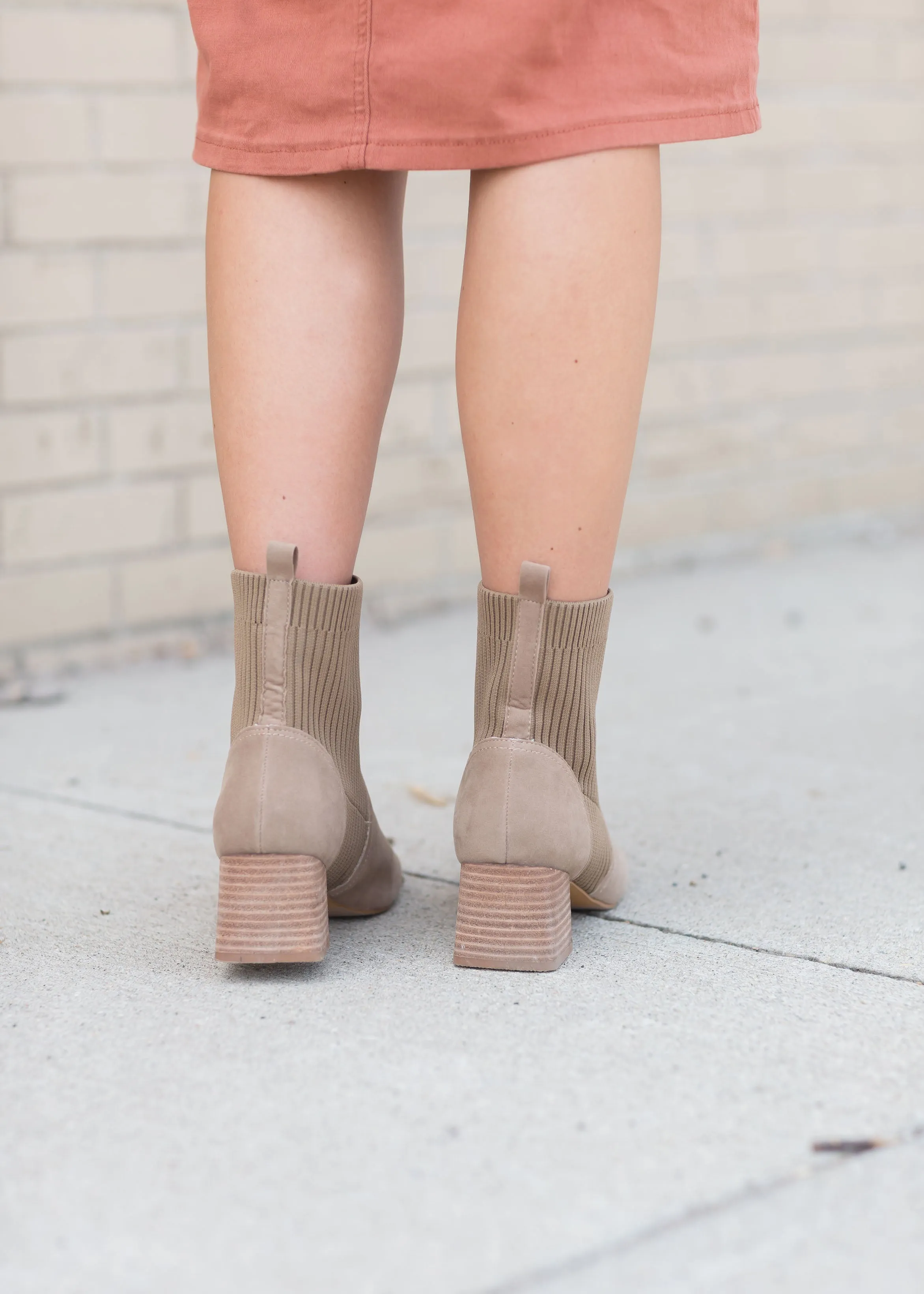 The Geraldine Suede Taupe Bootie - FINAL SALE