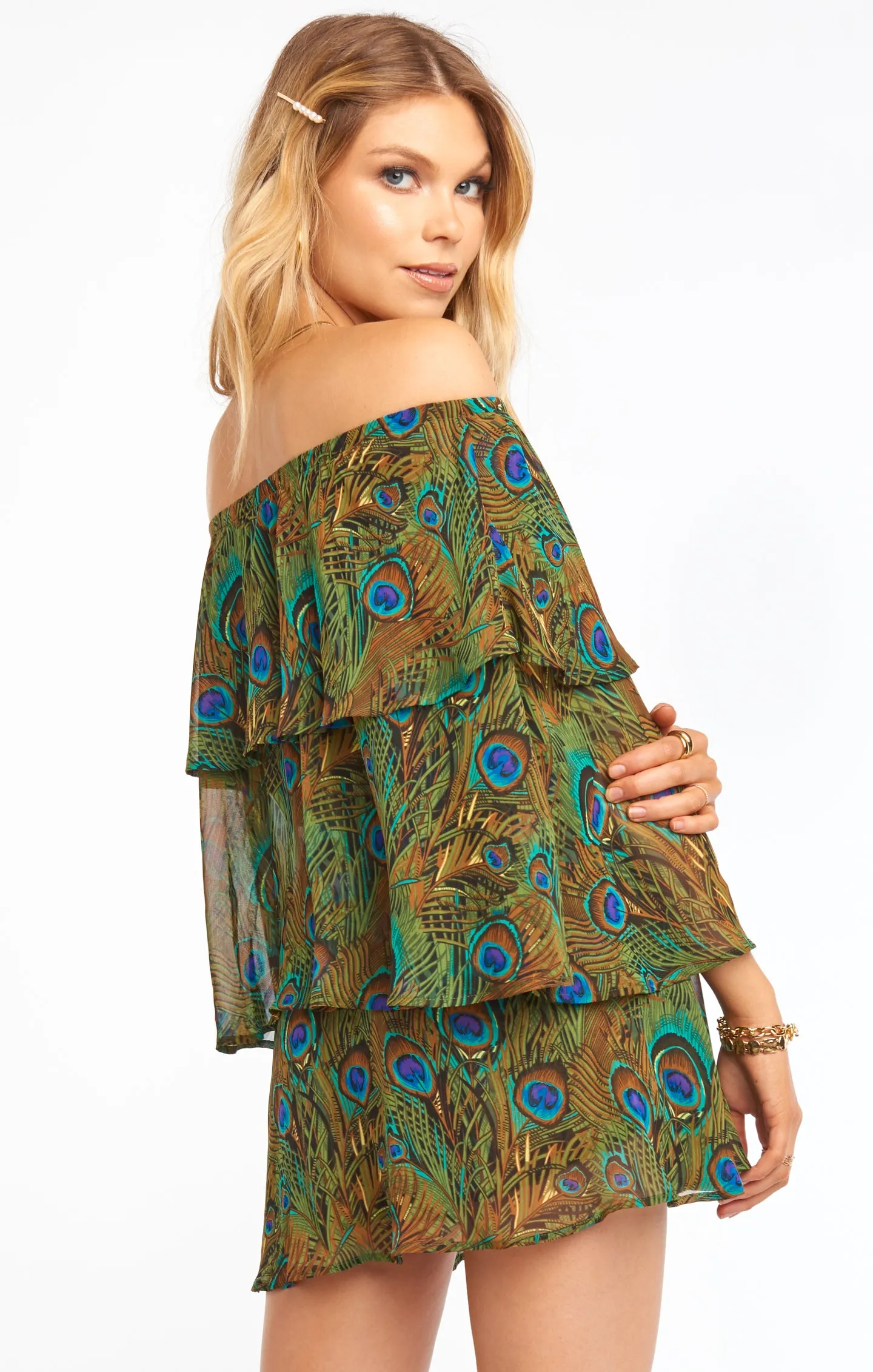 Triple Decker Romper ~ Original Peacock