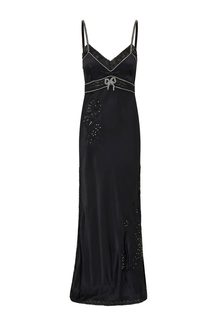 Valea Embellished Satin Maxi Dress