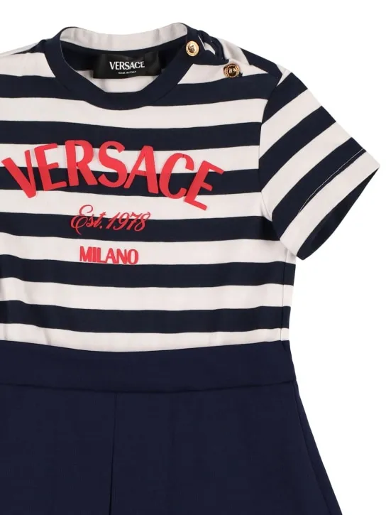 Versace   Striped interlock jersey dress 