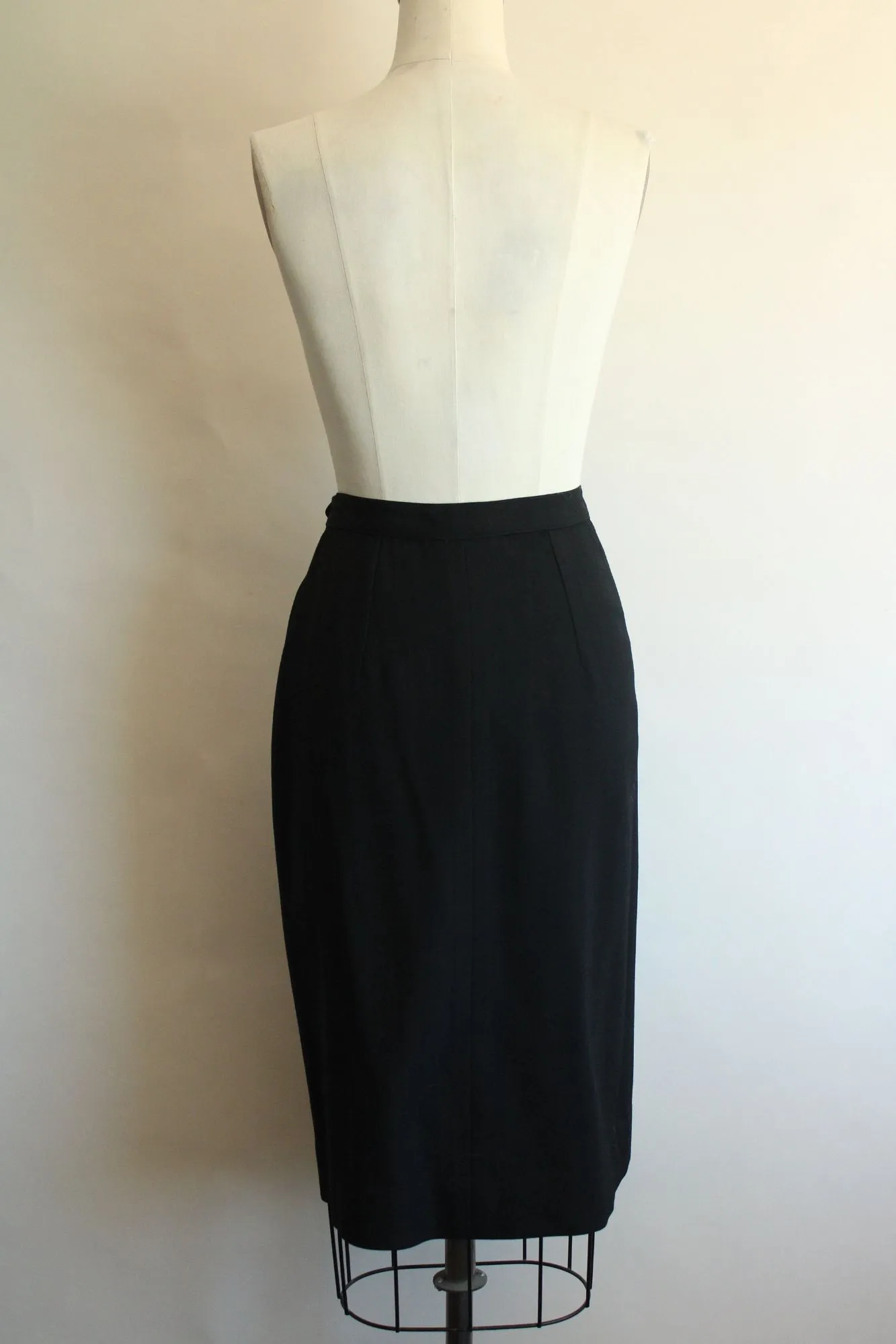 Vintage 1990s Evan Picone Black Wool Skirt