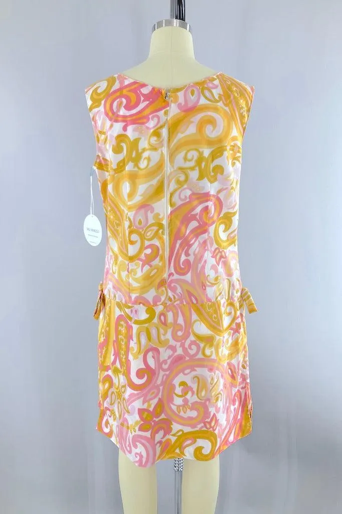 Vintage 60s Paisley Tennis Romper Dress