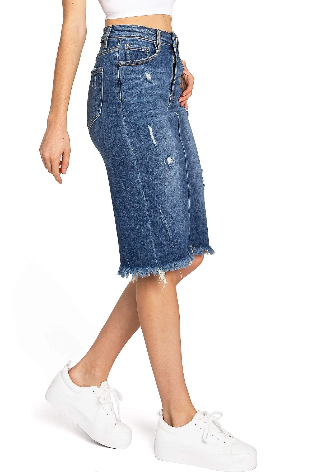 Wander Denim Pencil Skirt